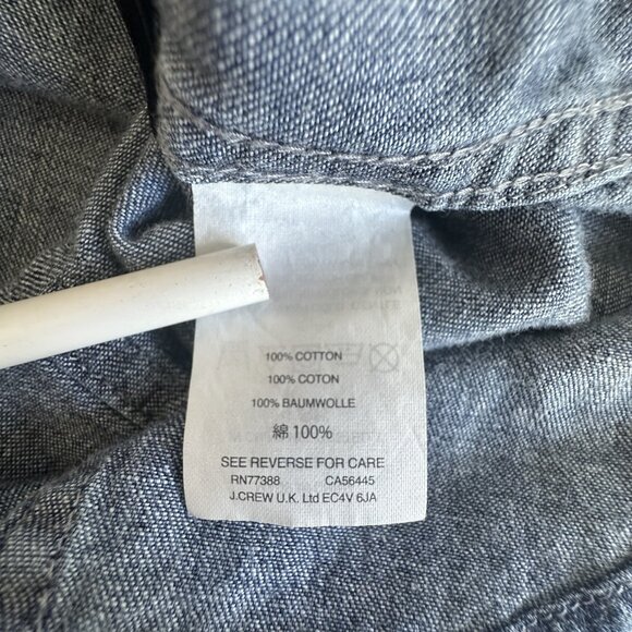 J Crew Shirt Womens 0 Blue Denim Western Pearl Snap L/S Cowgirl Rodeo G1394 - Picture 7 of 13